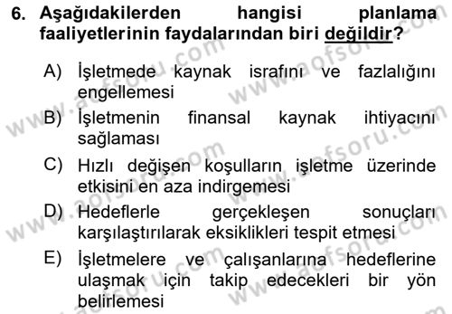Havaalanı Sistemi Dersi Ara Sınavı Deneme Sınav Soruları 6. Soru
