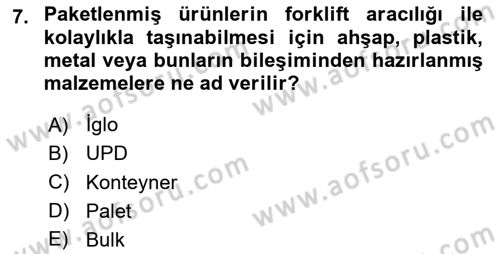 Havaalanı Sistemi Dersi 2020 - 2021 Yılı Yaz Okulu Sınav Soruları 7. Soru