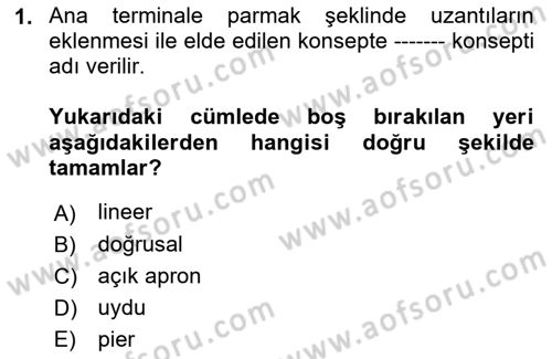 Havaalanı Sistemi Dersi 2021 - 2022 Yılı (Final) Dönem Sonu Sınav Soruları 1. Soru
