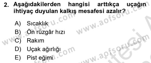 Havaalanı Sistemi Dersi 2021 - 2022 Yılı (Final) Dönem Sonu Sınav Soruları 2. Soru
