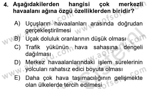Havaalanı Sistemi Dersi 2021 - 2022 Yılı (Final) Dönem Sonu Sınav Soruları 4. Soru