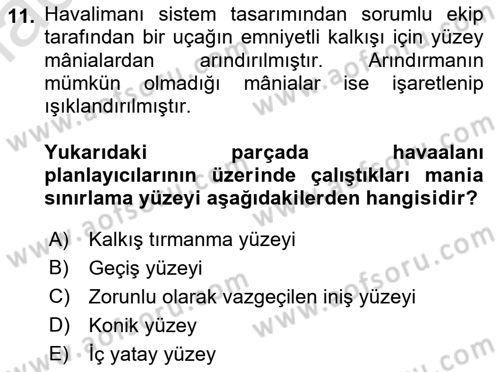 Havaalanı Sistemi Dersi 2022 - 2023 Yılı (Vize) Ara Sınav Soruları 11. Soru