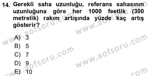 Havaalanı Sistemi Dersi Ara Sınavı Deneme Sınav Soruları 14. Soru