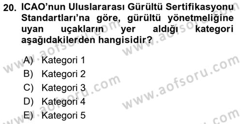 Havaalanı Sistemi Dersi 2023 - 2024 Yılı (Final) Dönem Sonu Sınavı 20. Soru