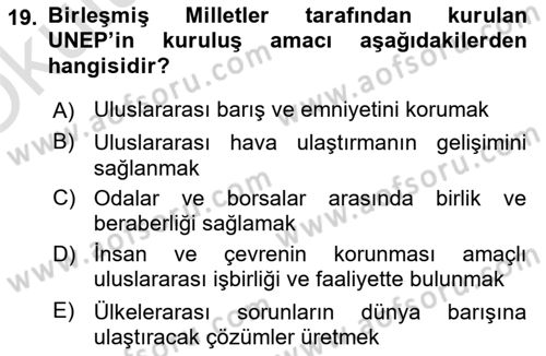 Havaalanı Sistemi Dersi 2023 - 2024 Yılı Yaz Okulu Sınav Soruları 19. Soru