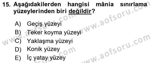 Havaalanı Sistemi Dersi Ara Sınavı Deneme Sınav Soruları 15. Soru