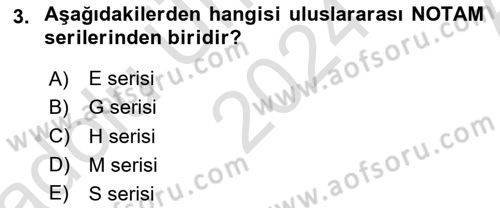 Havaalanı Sistemi Dersi 2024 - 2025 Yılı (Vize) Ara Sınav Soruları 3. Soru