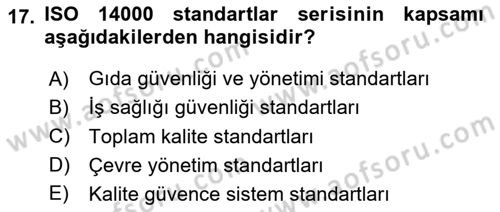 Havaalanı Sistemi Dersi 2024 - 2025 Yılı (Final) Dönem Sonu Sınav Soruları 17. Soru