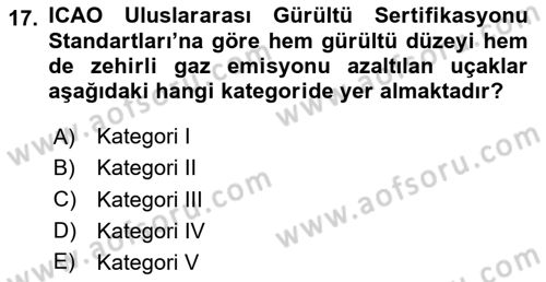 Havaalanı Sistemi Dersi 2025 - 2026 Yılı (Final) Dönem Sonu Sınav Soruları 17. Soru