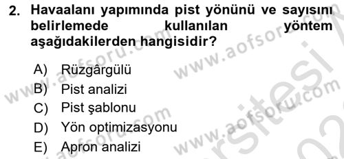 Havaalanı Sistemi Dersi 2025 - 2026 Yılı (Final) Dönem Sonu Sınav Soruları 2. Soru