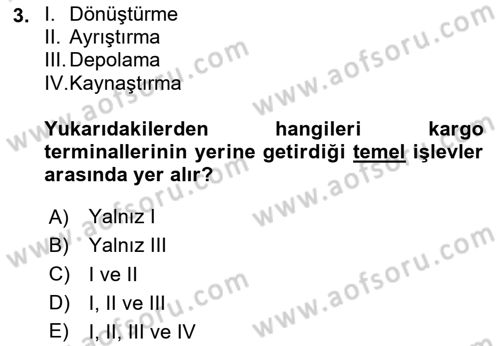 Havaalanı Sistemi Dersi 2025 - 2026 Yılı (Final) Dönem Sonu Sınav Soruları 3. Soru