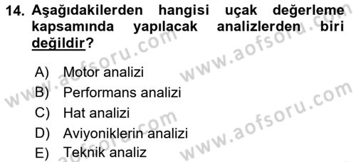 Havayolu Yönetimi Dersi 2018 - 2019 Yılı 3 Ders Sınavı 14. Soru