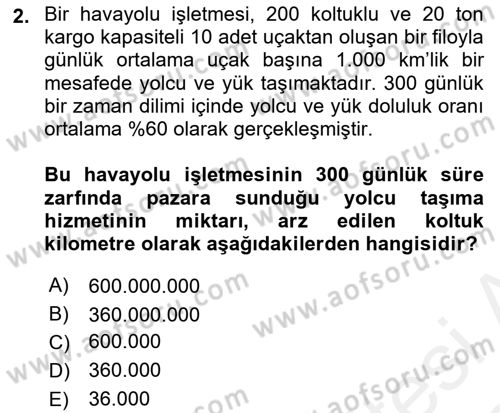 Havayolu Yönetimi Dersi 2018 - 2019 Yılı (Vize) Ara Sınav Soruları 2. Soru