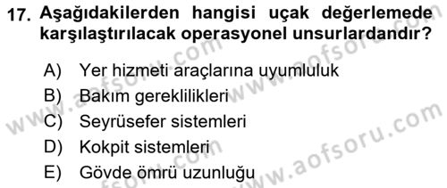 Havayolu Yönetimi Dersi 2018 - 2019 Yılı (Final) Dönem Sonu Sınav Soruları 17. Soru