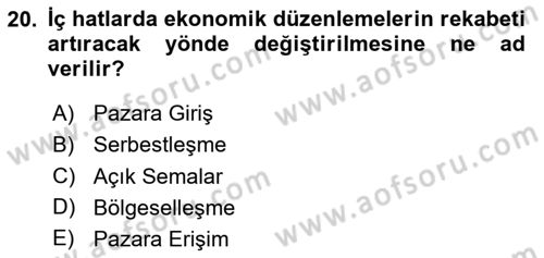 Havayolu Yönetimi Dersi 2023 - 2024 Yılı (Vize) Ara Sınav Soruları 20. Soru