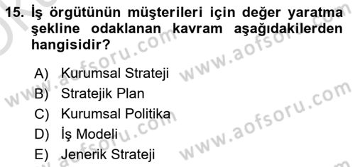 Havayolu Yönetimi Dersi 2023 - 2024 Yılı Yaz Okulu Sınav Soruları 15. Soru