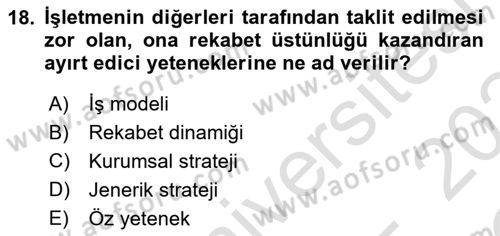 Havayolu Yönetimi Dersi 2023 - 2024 Yılı Yaz Okulu Sınav Soruları 18. Soru