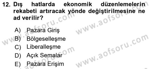 Havayolu Yönetimi Dersi 2024 - 2025 Yılı (Vize) Ara Sınav Soruları 12. Soru