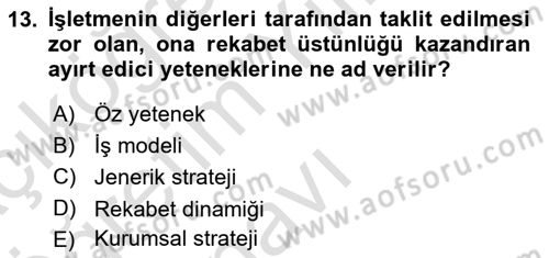 Havayolu Yönetimi Dersi 2024 - 2025 Yılı Yaz Okulu Sınav Soruları 13. Soru