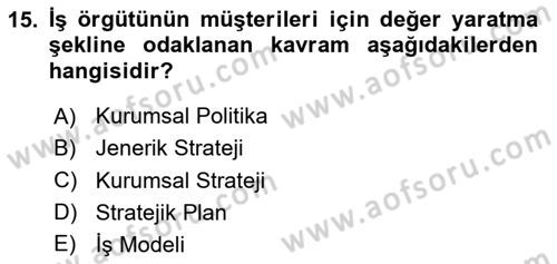 Havayolu Yönetimi Dersi 2024 - 2025 Yılı Yaz Okulu Sınav Soruları 15. Soru