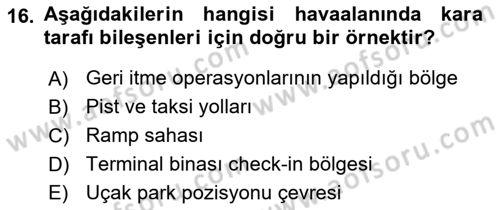 Havayolu Yönetimi Dersi 2025 - 2026 Yılı (Vize) Ara Sınav Soruları 16. Soru