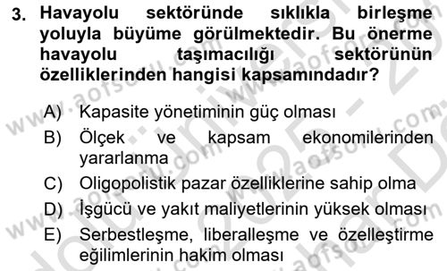 Havayolu Yönetimi Dersi 2025 - 2026 Yılı (Vize) Ara Sınav Soruları 3. Soru
