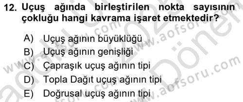 Havayolu Yönetimi Dersi 2025 - 2026 Yılı (Final) Dönem Sonu Sınav Soruları 12. Soru