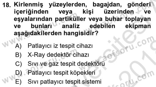 Havacılık Güvenliği Dersi 2017 - 2018 Yılı (Vize) Ara Sınavı 18. Soru