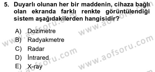 Havacılık Güvenliği Dersi 2020 - 2021 Yılı Yaz Okulu Sınavı 5. Soru