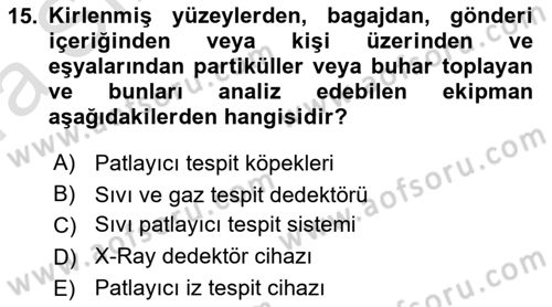 Havacılık Güvenliği Dersi 2021 - 2022 Yılı (Vize) Ara Sınavı 15. Soru