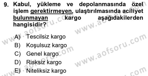 Havacılık Güvenliği Dersi 2021 - 2022 Yılı (Final) Dönem Sonu Sınavı 9. Soru