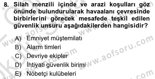 Havacılık Güvenliği Dersi 2021 - 2022 Yılı Yaz Okulu Sınavı 8. Soru