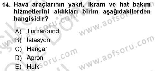 Havacılık Güvenliği Dersi 2022 - 2023 Yılı (Vize) Ara Sınavı 14. Soru