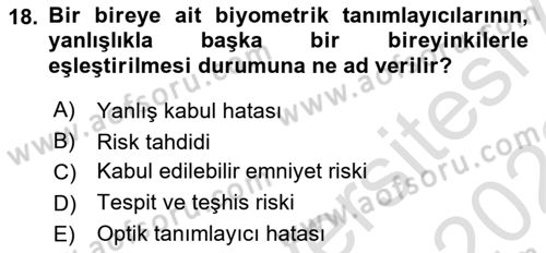 Havacılık Güvenliği Dersi 2022 - 2023 Yılı (Final) Dönem Sonu Sınavı 18. Soru