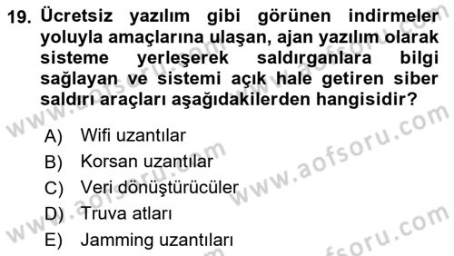 Havacılık Güvenliği Dersi 2022 - 2023 Yılı (Final) Dönem Sonu Sınavı 19. Soru