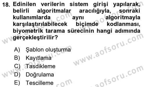 Havacılık Güvenliği Dersi 2022 - 2023 Yılı Yaz Okulu Sınavı 18. Soru