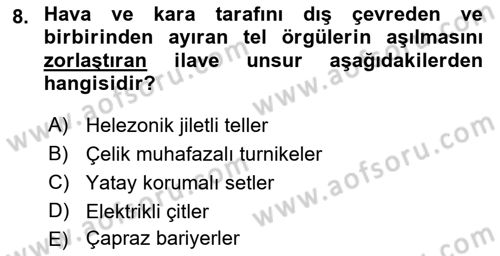 Havacılık Güvenliği Dersi 2022 - 2023 Yılı Yaz Okulu Sınavı 8. Soru