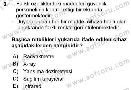 Havacılık Güvenliği Dersi 2023 - 2024 Yılı (Final) Dönem Sonu Sınavı 3. Soru