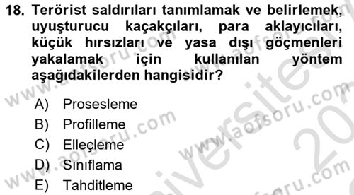 Havacılık Güvenliği Dersi 2023 - 2024 Yılı Yaz Okulu Sınavı 18. Soru