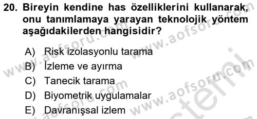 Havacılık Güvenliği Dersi 2023 - 2024 Yılı Yaz Okulu Sınavı 20. Soru