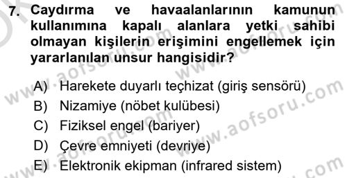 Havacılık Güvenliği Dersi 2023 - 2024 Yılı Yaz Okulu Sınavı 7. Soru