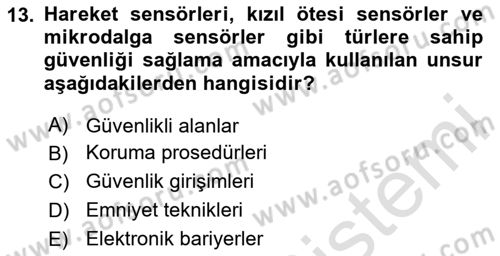 Havacılık Güvenliği Dersi 2024 - 2025 Yılı (Vize) Ara Sınav Soruları 13. Soru
