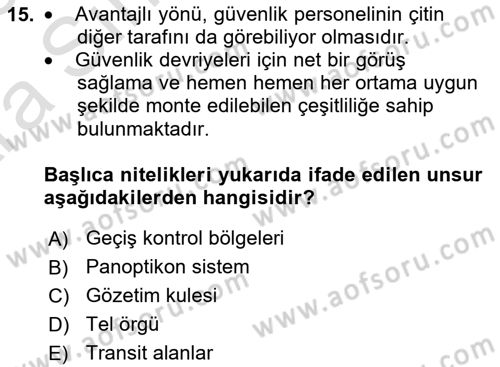 Havacılık Güvenliği Dersi 2024 - 2025 Yılı (Vize) Ara Sınav Soruları 15. Soru