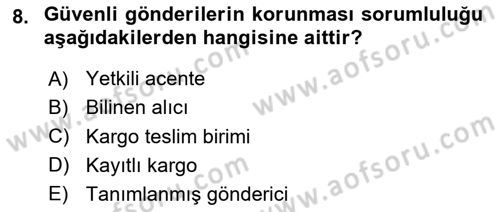 Havacılık Güvenliği Dersi 2024 - 2025 Yılı (Final) Dönem Sonu Sınav Soruları 8. Soru