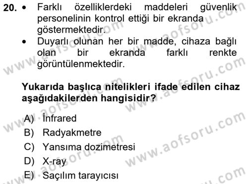 Havacılık Güvenliği Dersi 2025 - 2026 Yılı (Vize) Ara Sınav Soruları 20. Soru
