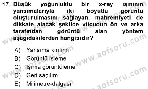 Havacılık Güvenliği Dersi 2025 - 2026 Yılı (Final) Dönem Sonu Sınav Soruları 17. Soru