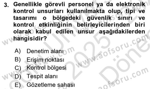 Havacılık Güvenliği Dersi 2025 - 2026 Yılı (Final) Dönem Sonu Sınav Soruları 3. Soru