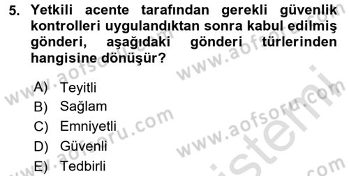 Havacılık Güvenliği Dersi 2025 - 2026 Yılı (Final) Dönem Sonu Sınav Soruları 5. Soru