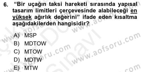 Harekat Performans Dersi 2017 - 2018 Yılı (Final) Dönem Sonu Sınav Soruları 6. Soru