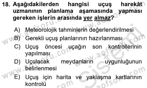 Harekat Performans Dersi 2018 - 2019 Yılı 3 Ders Sınav Soruları 18. Soru